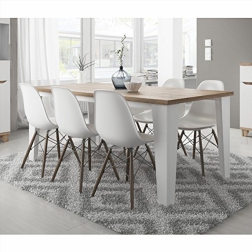 Table Et 4 Chaises De Salle à Manger – Bois Blanc – 130 Cm – Occasion