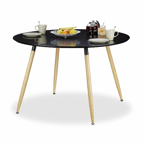 table a manger noire laquee